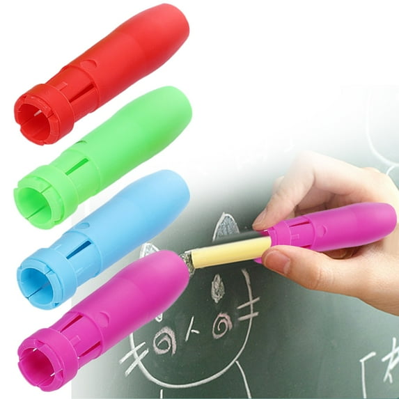 CoreLiving Jumbo Plastic Adjustable Clip Sidewalk Chalk Holder for Toddlers Outdoor Toys Ages 1-3 2 Year Old Non Toxic Easter Railroad Chalk with Holder 1 Piece