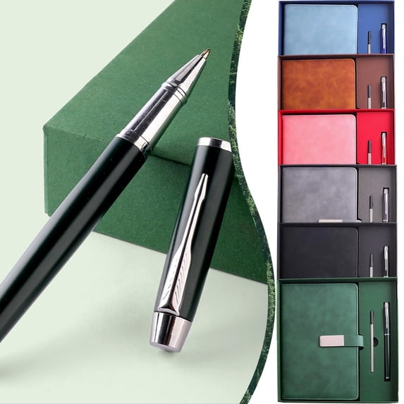 CoreLiving Leather Journal Notebook Set with Pen A5 Lined 100 Pages 100gsm Thick Paper Hardcover Diary for Writing Journaling for Work Travel Home Office in Gift Box