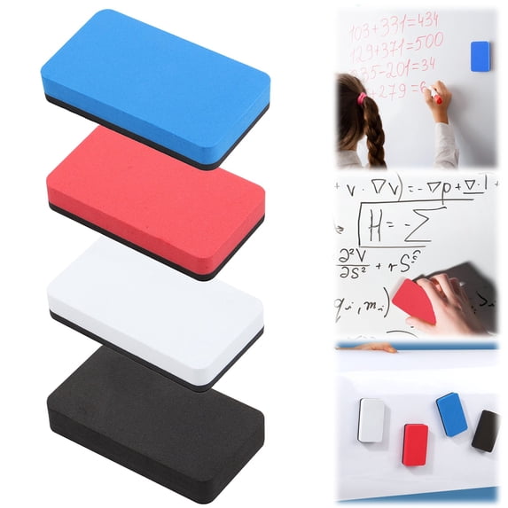 CoreLiving Magnetic Dry Erase Eraser, Rectangular White Board Dry Eraser, Felt Cleaning Pad for Dry Erase Boards and Marker Erasing, Bulk Whiteboard Erasers,Black, 1 Pack