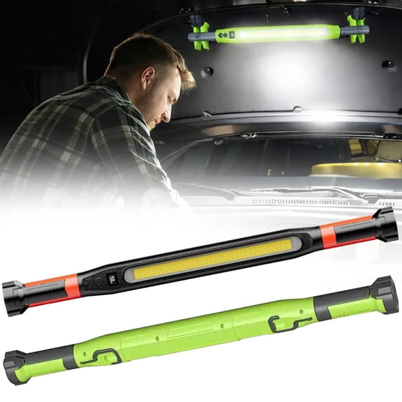 CoreLiving Magnetic Work Light Bar 3000LM Rechargeable LED Work Light 5200mAh Under Hood Mechanic Light for Garage Workshop Vehicle Inspection 1 Pack Green