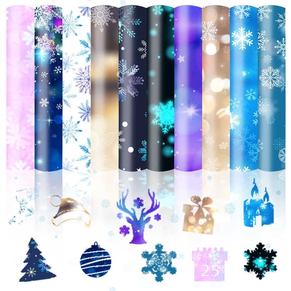 CoreLiving Majestic Purple Snowflake HTV Heat Transfer Vinyl Roll for DIY Christmas Crafts, Rich Violet Vinyl for Clothing, Winter Iron on Vinyl for Shirts, 1 Pack