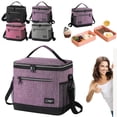 thumbnail image 1 of CoreLiving Medium Insulated Lunch Bag for Adult Men Women, Soft Cooler Tote Box Portable Thermal Lunchbag for Work Office Picnic Travel, Purple Leakproof Lunch Carrier Container Holder, 1 of 7