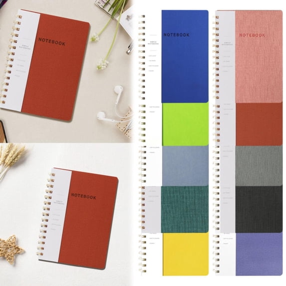 CoreLiving Meeting Notebook for Work, 5.75" x 8.125" College Ruled Spiral Journal, 160 Pages with Inner Pockets & Durable Twin-Wire Binding, Purple