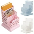 thumbnail image 1 of CoreLiving Mesh Desk Organizer, Pen Holder for Desk with Three Compartments, Pencil Holder & Stationery Supply Storage Box, Hollow Design for Office Vanity or Tabletop, 1 of 9