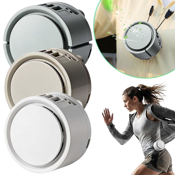 CoreLiving Mini Bladeless Fan, Portable Clip On Fan for Waist and Shirt, Silent 4-Speed Personal Fan, Small Handheld Rechargeable Fan for Travel and Office, 1 Unit