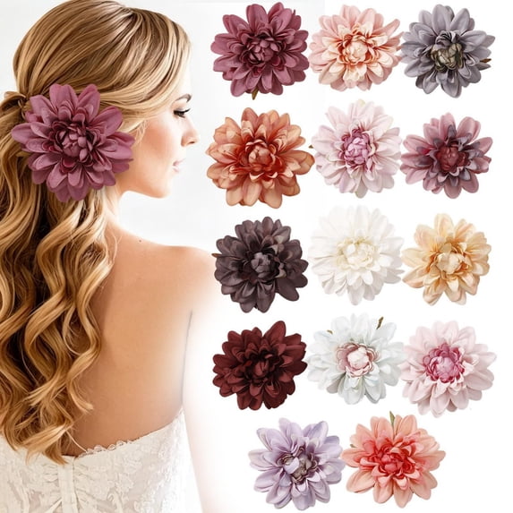 CoreLiving Mini Silk Flower Heads, Artificial Fake Rose Daisy Sunflower Faux Flowers Bulk for DIY Crafts, 3D Loose Fabric Floral for Wedding Hair Cap Dress Decor