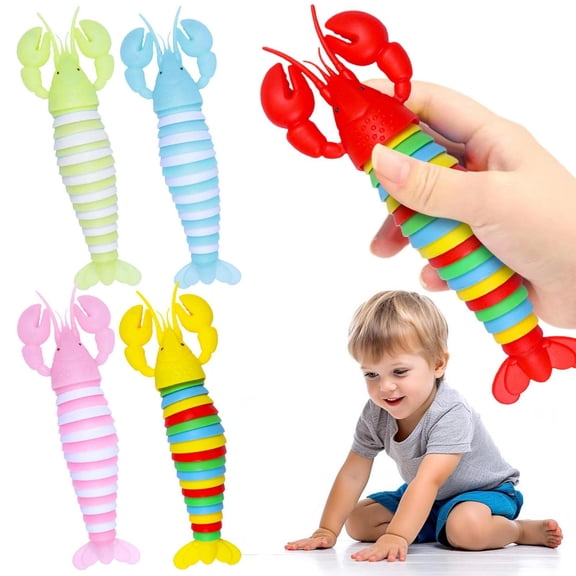 CoreLiving Morf Fidget Worm Toy 3D Stretchable Lobster Slug Sensory Stress Reliever Anti Anxiety Pressure Reducing Desk Toy for Adults Office Fidget Keychain Alternative