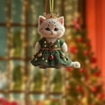 thumbnail image 1 of CoreLiving Orange Cat Christmas Ornament - Cat Ornaments for Tree, 2D Acrylic Fat Cat Gift, Christmas Cat Tree Decor, Home Holiday Party Decoration, 1 of 7