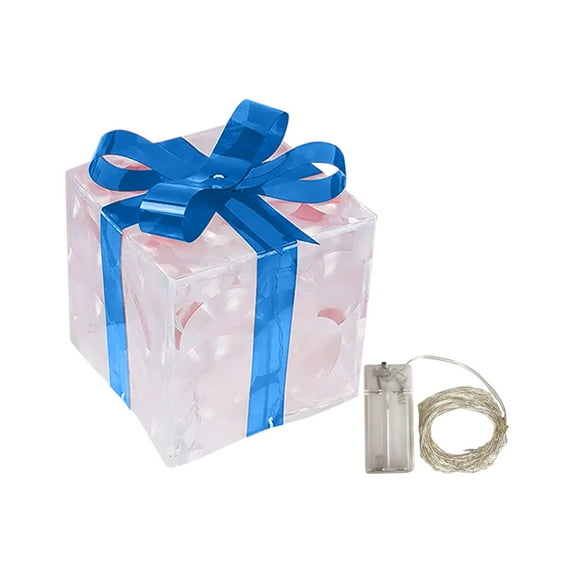 CoreLiving Outdoor Christmas Gift Boxes, Lighted Wrapped Gift Box Decorations, Pre-lit LED Light Up Present Boxes Fake Presents for Indoor Home, Lawn, Party Christmas Decor