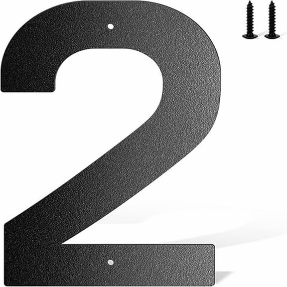 CoreLiving Outdoor Metal House Numbers 6 inch Modern Black Address Sign for Home Office Mailbox Street and Door, Weather Resistant Address Plaques