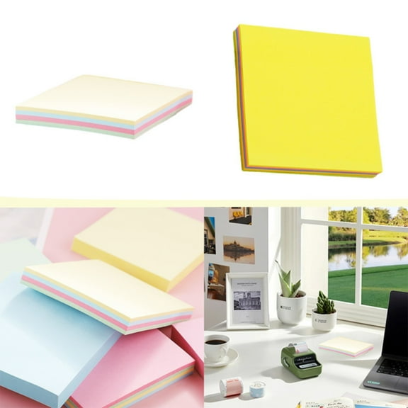 CoreLiving Pastel Sticky Notes, 3"x3" Self-Stick Note Pads for Desk Decor, Cute Colorful Notepads for Home Office Supplies, Aesthetic Pastel Colors for Note Taking, Desk Accessories for Women