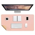 thumbnail image 1 of CoreLiving Pink Leather Desk Pad Protector, 23.6" x 11.8" Waterproof Office Desk Mat, Non-Slip Computer Mouse Pad for Keyboard and Laptop, Large Desktop Blotter Cover for Home Office, 1 of 8