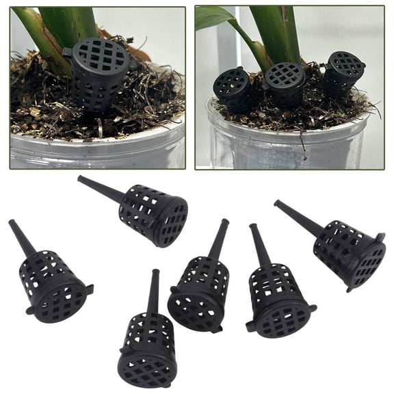 CoreLiving Plastic Fertilizer Mesh Baskets, Portable Nursery Pots with Lids and Small Seedling Starter Pots for Bonsai, Orchid and Garden Planting, 10PCS