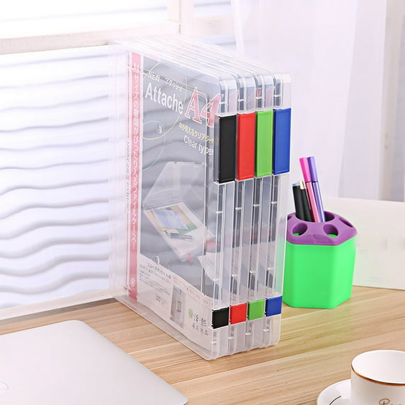 CoreLiving Plastic File Storage Box with Secure Lid, Clear Document Organizer Container for Papers, Magazines, Projects, Craft Supplies, Folders, and Office Organization, 1-Pack