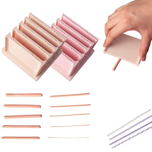 CoreLiving Polymer Clay Tools Rolling Pin with Thickness Rings, Air Dry Clay Roller Machine for Silver Clay and Jewelry Making, Translucent Clay Snake Maker and Bead Roller