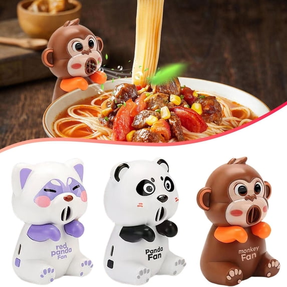 CoreLiving Portable Clip On Fan, Monkey Shape Rechargeable Personal Cooling Mini Fan for Hot Soup and Drinks, Stable Desktop Fan with Clamp for Home and Office, 1 Unit