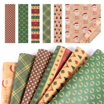 CoreLiving Premium Heavy Duty Wrapping Paper Roll, Eco-Friendly Vintage Christmas Wrapping Paper Bulk for Holiday Birthday Party Gift Wrapping, 6 Festive Designs
