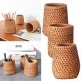 thumbnail image 1 of CoreLiving Rattan Pencil Holder for Desk Handmade Pen Organizer Bucket Boho Desk Accessories Pen Cup Holder Aesthetic Holder for Desk, 1 of 7
