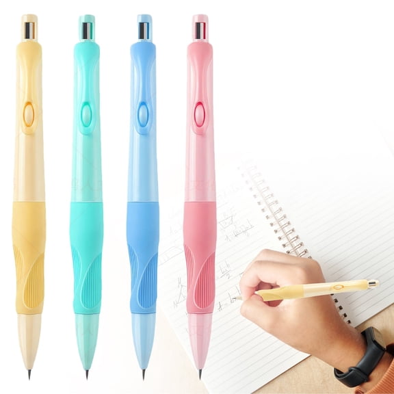 CoreLiving Refillable 2.0 mm Mechanical Pencil with Built-in Grip, Jumbo Fat Pencil for Comfortable Writing, HB #2 Thick Lead, No-Sharpening Design for Continuous Use, 5 Pack