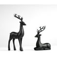 thumbnail image 1 of CoreLiving Reindeer Christmas Decor，Black Reindeer Figurines Christmas Deer Sculpture，Dark Matte Resin Elk Statues，Rustic Home Decor for Living Room Bedroom Office Desk Bookshelf Ornaments, 1 of 8