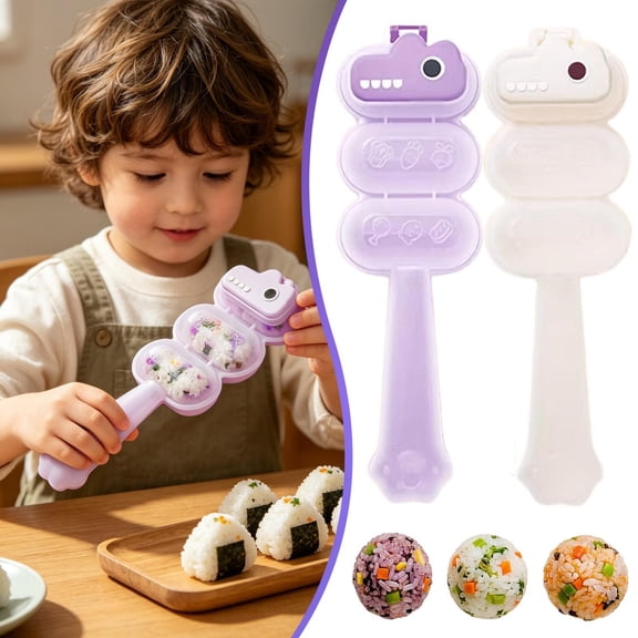 CoreLiving Rice Ball Maker and Sushi Shaper Kit, DIY Onigiri Press Mold, Easy Japanese Kitchen Tool for Bento Box Accessories and Nori Meals