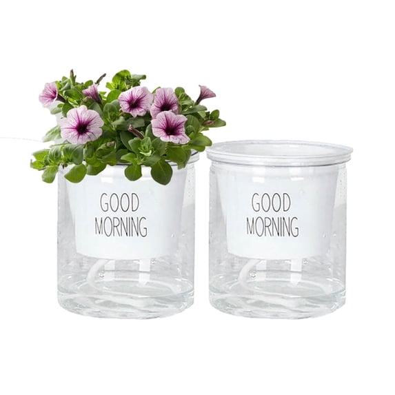 CoreLiving Self Watering Pots for Indoor Plants 4.72 Inch African Violet Pots with Wick Rope for Flowers Succulents Herb House Plants Bottom Watering Planter for Small Plant Pot, 1 Pack