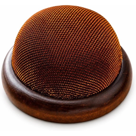 CoreLiving Sewing Pin Cushion, Handmade Gold Sequins Needle Holder with Sturdy Wooden Base, Essential Sewing Accessories for Tailoring and DIY Crafts 1 Pack