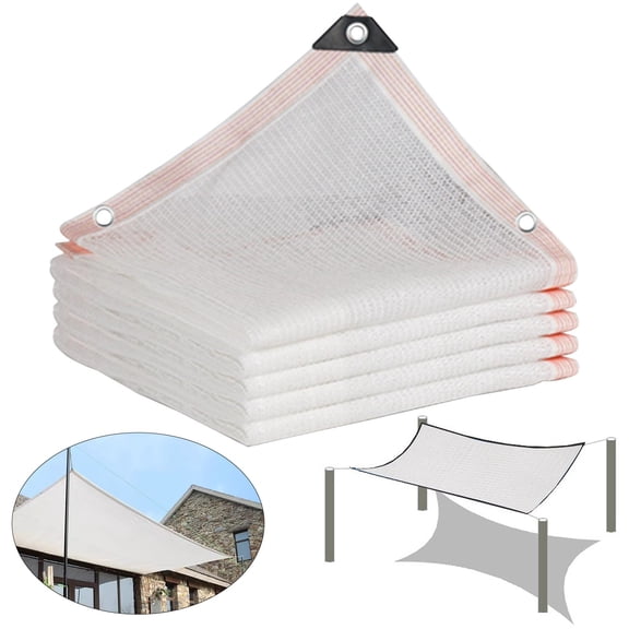 CoreLiving Shade Cloth with Grommets for Garden Plants 2x1m White Mesh Fabric Sunshade Cover Net for Outdoor Patio Backyard Sun Shades Tarp for Plant Protection