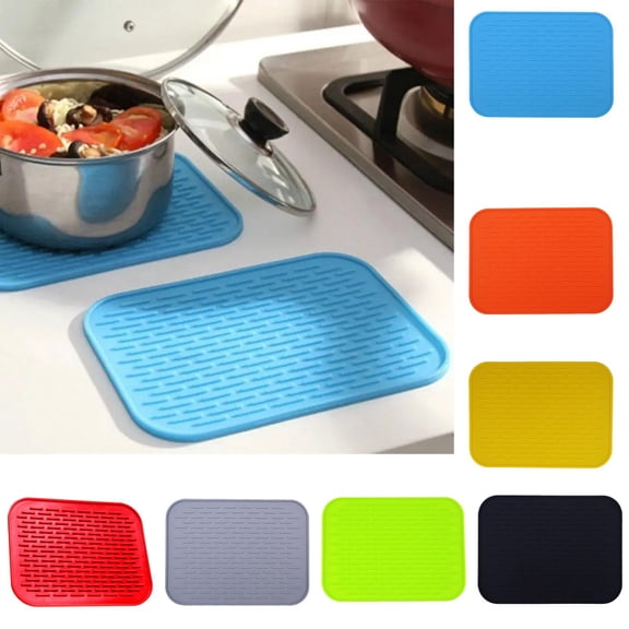 CoreLiving Silicone Dish Drying Mat Large Heavy Duty Heat Resistant Mat Non Slip Kitchen Counter Organizer for Drying Dishes Sink and Drawer 1 Pack