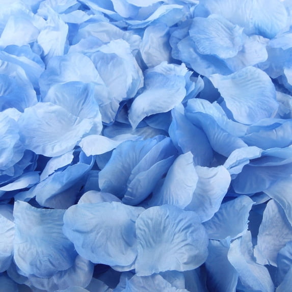 CoreLiving Silk Rose Petals, Artificial Flower Petals for Bridal Shower Decor and Wedding Arch Decorations, Romantic Floral Party Supplies, 1000 PCS Blue