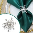 thumbnail image 1 of CoreLiving Silver Snowflake Napkin Rings Set of 1, Elegant Metal Dinner Table Napkin Holders for Christmas Thanksgiving Holiday Place Setting, Wedding Table Decoration, 1 of 9