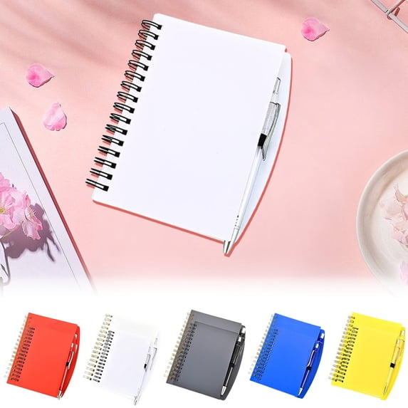 CoreLiving Small A5 Notebook Journal, Hardcover Spiral Notebook with College Ruled Pages and Pen Holder, 120 Pages for Women Work, Bible, and Meeting Planner