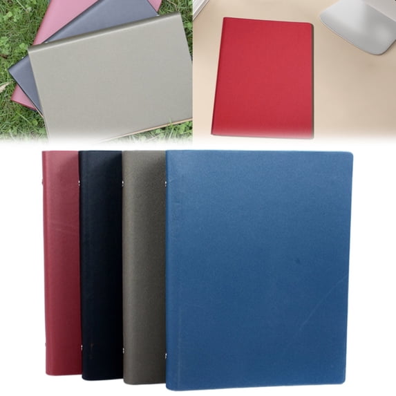 CoreLiving Small B5 Leather Notebook Binder 6 Ring Refillable Loose Leaf Cover Compact Travel Journal for Personal Planning Money Saving Organizing, Red, 1 Book