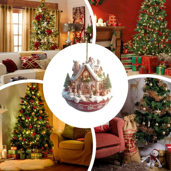 CoreLiving Small Gingerbread House Ornaments, Pastel Gingerbread Ornaments - Festive Holiday Decoration for Indoor and Outdoor Use, Perfect for Tree, Backpack, Mantelpiece Seasonal Home Display