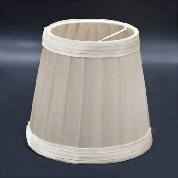 CoreLiving Small Pleated Lamp Shade - Yellow Bell Style Fabric Cover with Clip-On Fitter, 5x5x3 Inch Mini Replacement for Table Lamps Nightstand and Chandelier Lighting