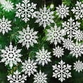 thumbnail image 1 of CoreLiving Snowflake Ornaments: Premium Glitter Snow Flakes Decorations, 36 Pack Flat Snowflake Christmas Tree Ornaments for Winter Decor and Crafting, 1 of 9