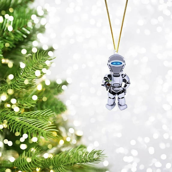 CoreLiving Solar System Christmas Ornaments, Wooden Planet & Astronaut Ornament Collection, Space Themed Hanging Decor for Tree, Perfect Holiday Party Supplies for Kids Room Decor