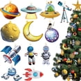 thumbnail image 1 of CoreLiving Solar System Ornaments Set, Planet & Astronaut Christmas Tree Ornaments, Space Themed Holiday Decor for Kids, Wooden Hanging Xmas Decorations for Outer Space Party Supplies, 1 of 9