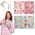 thumbnail image 1 of CoreLiving Spiral Notebook, 4 Pcs B5 Hardcover Flower Design Notebooks, Thick Cover 8mm Ruled Line Journal, Assorted 4 Colors for Work & Writing, 80 Sheets/160 Pages Each, 1 of 9