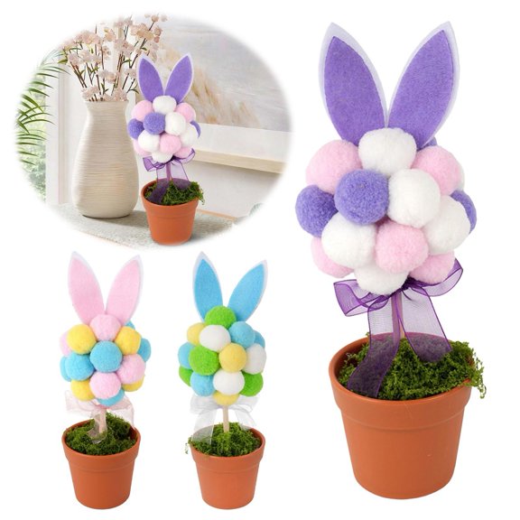 CoreLiving Spring Table Centerpiece Decorations Indoor Easter Bunny Figurine Decor with Rattan Design for Home Farmhouse Mantel Coffee Table Shelf 1-Piece