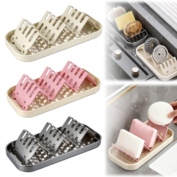 CoreLiving Stainless Steel Soap Dish, Self Draining Shampoo Bar Holder for Shower Wall, Rustproof Metal Soap Tray for Bathroom Sink and Shower Caddy, 1 Count