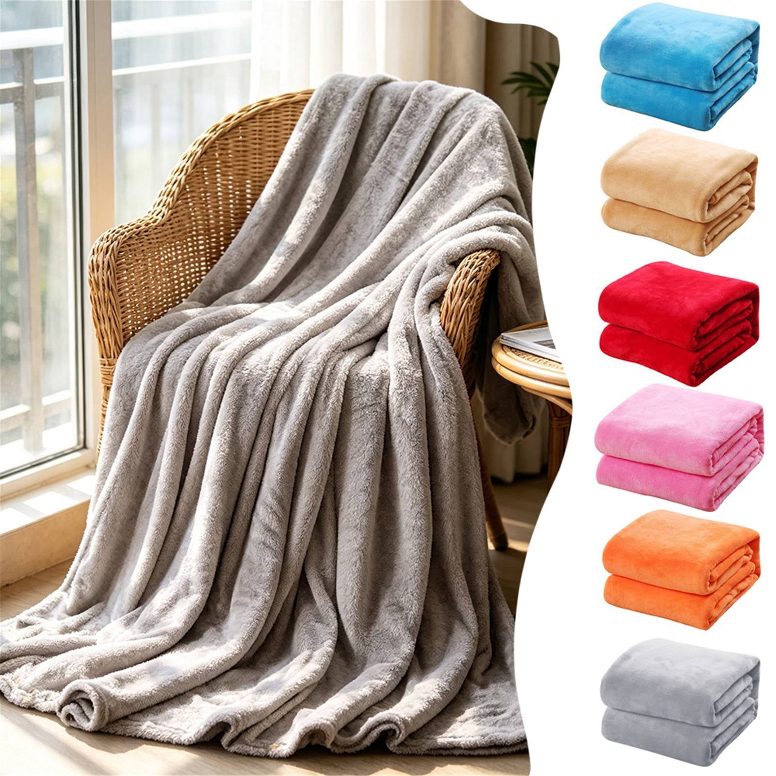 CoreLiving Ultra Plush Flannel Fleece Throw Blanket for Bed Couch Sofa ...