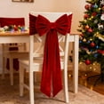thumbnail image 1 of CoreLiving Velvet Chair Bows, Christmas Bows for Chairs, Red Velvet Chair Sashes - Giant Bow 11.8"x29.5" with Elastic for Home, Wedding, Party, Banquet, Xmas Holiday Decor, 1 of 6