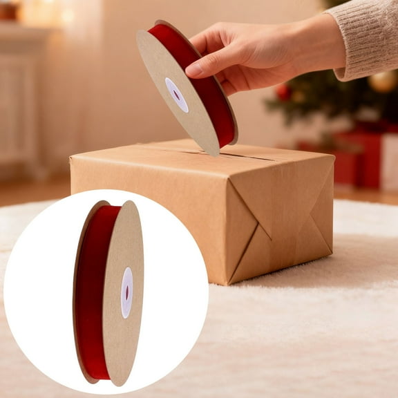 CoreLiving Velvet Ribbon, Gift Wrapping and Crafts Ribbon, Thin 0.6 inch Faced Velvet Fabric Ribbon, Christmas Tree and Holiday Decoration Ribbon, 10 Yard Roll