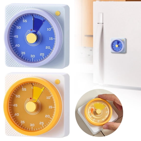 CoreLiving Visual Timer, 60 Minute Countdown Clock for Kitchen Office and Desk, Silent Pomodoro Time Management Tool, Purple Finish, 1 Pack