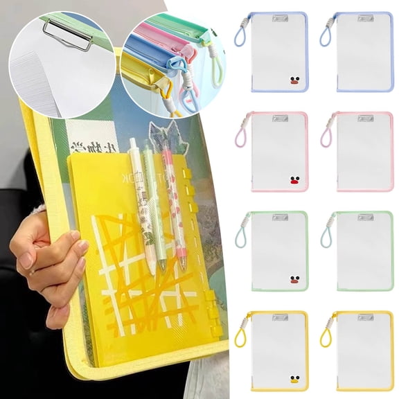 CoreLiving Waterproof Document Organizer, Clear Plastic Zipper Pouches with Mesh for Office Supplies, Accordion Style File Folders for Home Office Essentials and Travel, 1 Pack