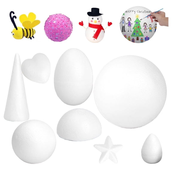 CoreLiving White Craft Foam Half Sphere – Smooth Polystyrene Semicircle for DIY Snow Globes, Eyes, Domes, Classroom Art Projects & Decor