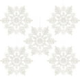 thumbnail image 1 of CoreLiving White Glitter Snowflake Ornaments - 12 Pcs Plastic Snowflake Decorations, Large Snowflakes for Winter Wonderland, Hanging Ceiling and Tree Decor for Holiday Crafts, 1 of 7
