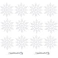 thumbnail image 1 of CoreLiving White Plastic Snowflake Ornaments, Snowflake Ornament Set with Hanging Strings, Winter Decor for Christmas Tree, Ceiling, and Mini Tree Decorations, 12-Pack for Winter Wonderland, 1 of 7