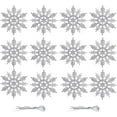thumbnail image 1 of CoreLiving Winter Snowflake Ornaments 12-Pack, Hanging Plastic Snowflakes Decorations for Christmas Tree and Ceiling, Fake Snowflake Ornament Set for Indoor Winter Wonderland Decorating, 1 of 7